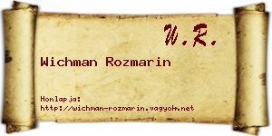 Wichman Rozmarin névjegykártya