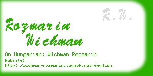 rozmarin wichman business card